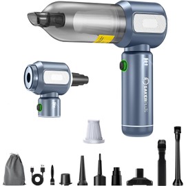 Sakerplus Mini Vacuum Cleaner, Cordless Car Vacuum, 17500PA High Suction, 3 in 1 Handheld Vacuum, Vacuuming, Blowing, Inflating, Deflation, Portable Vaccum with HEPA Filter for Cars,Desktop,Home SW106