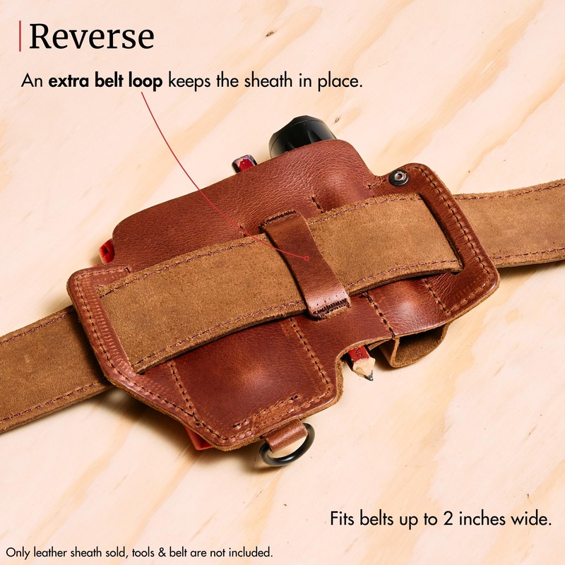 FESA Leather Multitool Sheath for Belt - Full Grain Leather