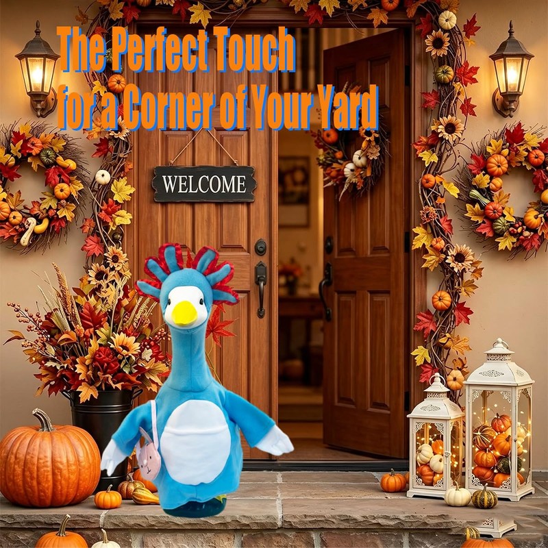 Blue Axolotl Porch Goose Outfits for Outdoor Yard Decor Lawn