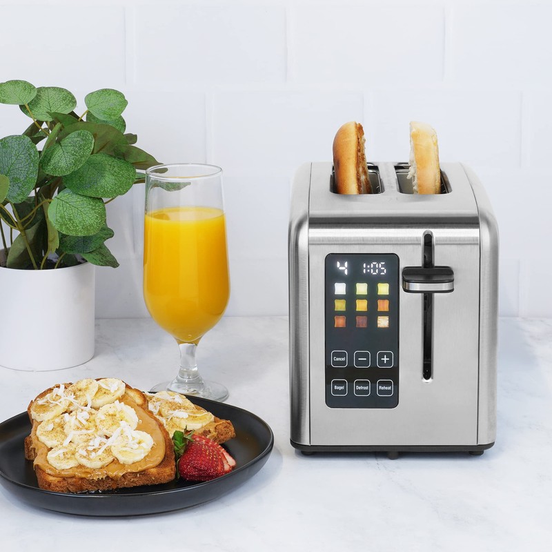 Kalorik Touchscreen Toaster 2-Slice with Extra-Wide Slots, Rapid Toasting Technology