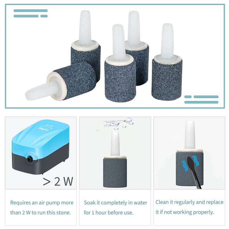 Pawfly Aquarium 0.6 Inch Air Stone Cylinder Bubble Diffuser Release