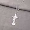 CENWA Stainless Steel Broom Charm Pendant Necklace Witch Broom Broomstick