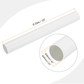 MECCANIXITY 1.6 Inch PVC Rigid Tube Round Pipe Tubing Hardware Tubing 36mm ID 40mm OD 330mm/13 White High Impact for Water Pipe