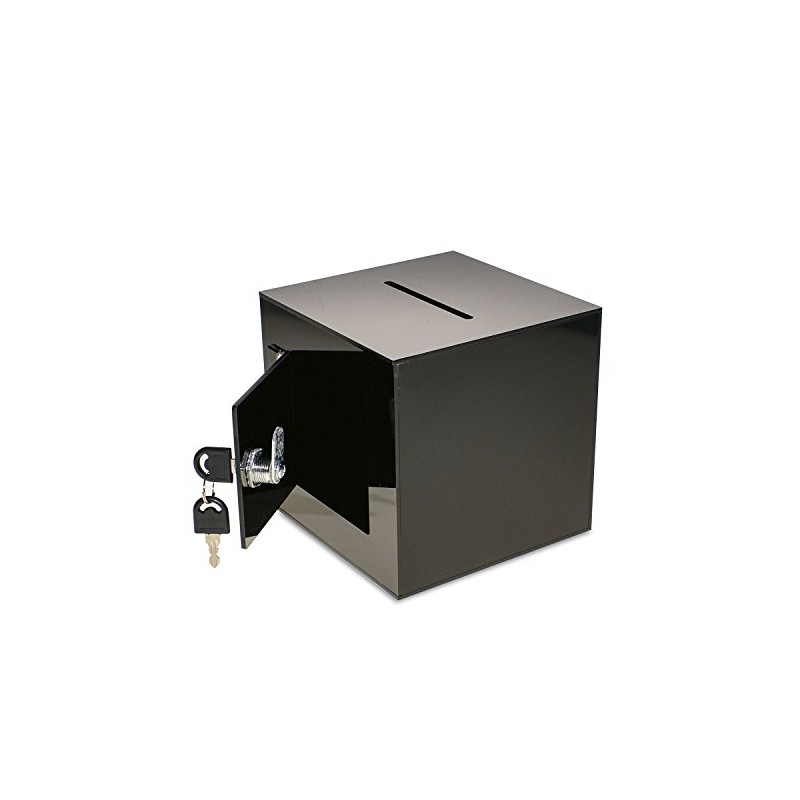 Source One Premium Acrylic Cube Donation Box with Deluxe Rear
