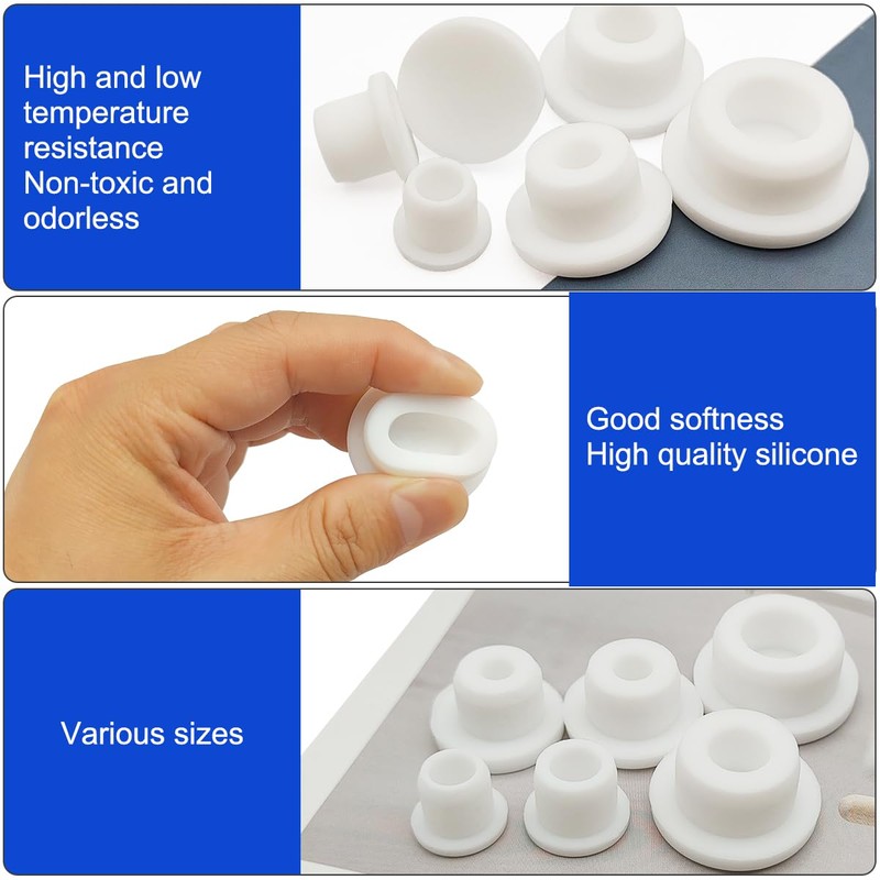 24 PCS Bathtub Jet Covers, 6 Sizes Silicone Hole Plug,