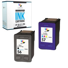 For HP CMYi 2-Pack Replacement HP 56 57 Ink Cartridges for DeskJet 5655 5850 9600 9650