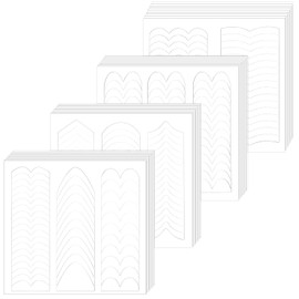 36 Sheets 1485 PCS French Tip Guide 4 Designs Self-Adhesive French Manicure Strips White Tip Nail Art Stickers Easy Line Style Manicure Gel Nails Stickers for DIY Decoration (Set2)