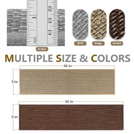 SMILOOL Stair Treads Non Slip for Wooden Steps Indoor 9" x 36" 15 Pack Extra Wide Stairs Tread Carpet Runner, Step Pads with Reusable Adhesive for Dogs Kids Elders, Machine Washable, Brown