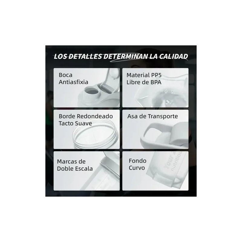 2pcs Shaker Proteína 500ml Con Esfera Mezcladora Genérico