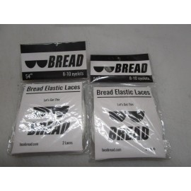 Bread 2 SEALED bags 4 laces Bread Elastic WHITE Shoelaces 54" 8-10 Eyelets