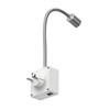 ledscom.de LESCH Socket Light / Reading Lamp Gooseneck Switch Chrome