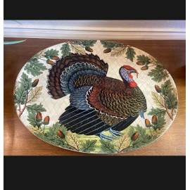 Target John Derian for Target Turkey Oval Stoneware Serving Platter 18.5"x14.5" NEW