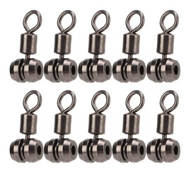 HERCHR 3 Way Barrel Swivel Fishing Tackle 10 Pieces Fishing Connector Catfish Rig Swivels Surf Fishing Rig 3 Way Rigs Saltwater Freshwater Drift Trolling Fishing Tackle (L)