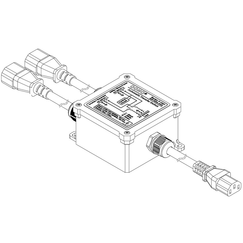 AC120V 15Amp Automatic Transfer Switch, ATS Auto Transfer Switch (IEC320