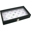 Glass Top Jewelry Display Case Box White 50 Gem Jars