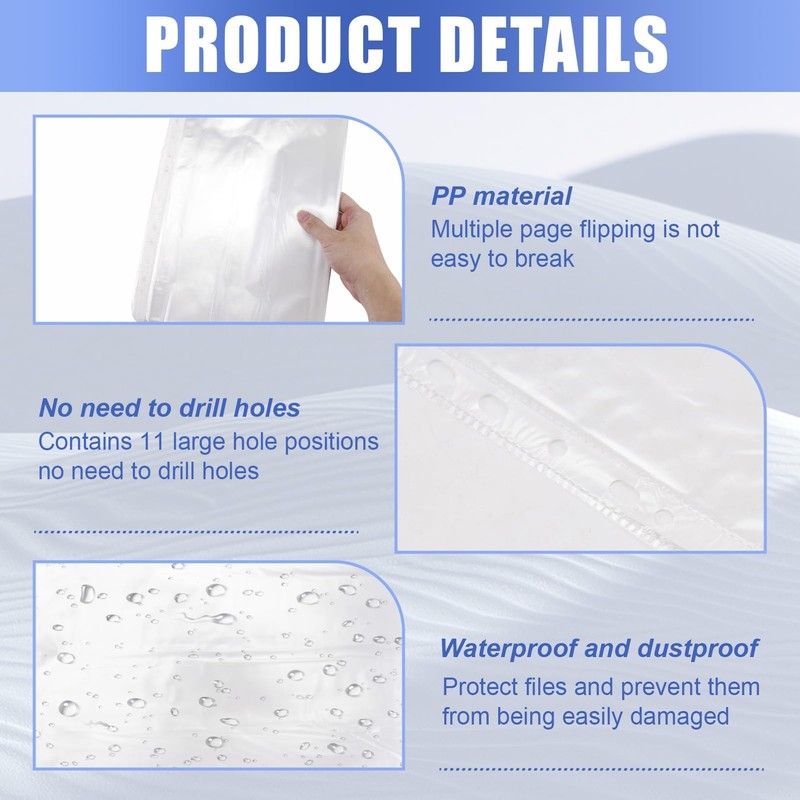 High Quality Set of 100 Clear A4 Recyclable Plastic Document