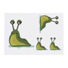 4 x 'Grumpy Green Slug' Temporary Tattoos - Water Resistant,
