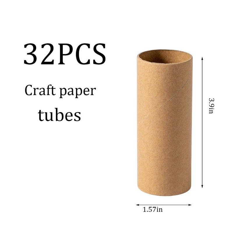 Ruisky 32 Pcs Cardboard Tubes Craft Rolls, Kraft Paper Rolls