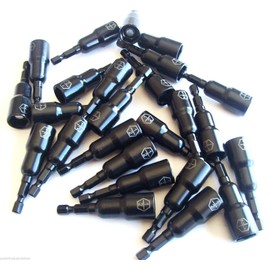 25pc LASER ETCHED SIZE ~ 1/2" ~ IMPACT MAGNETIC NUT SETTERS 2-9/16" LONG NUTSETTER DRIVER 1/4" HEX SHANK