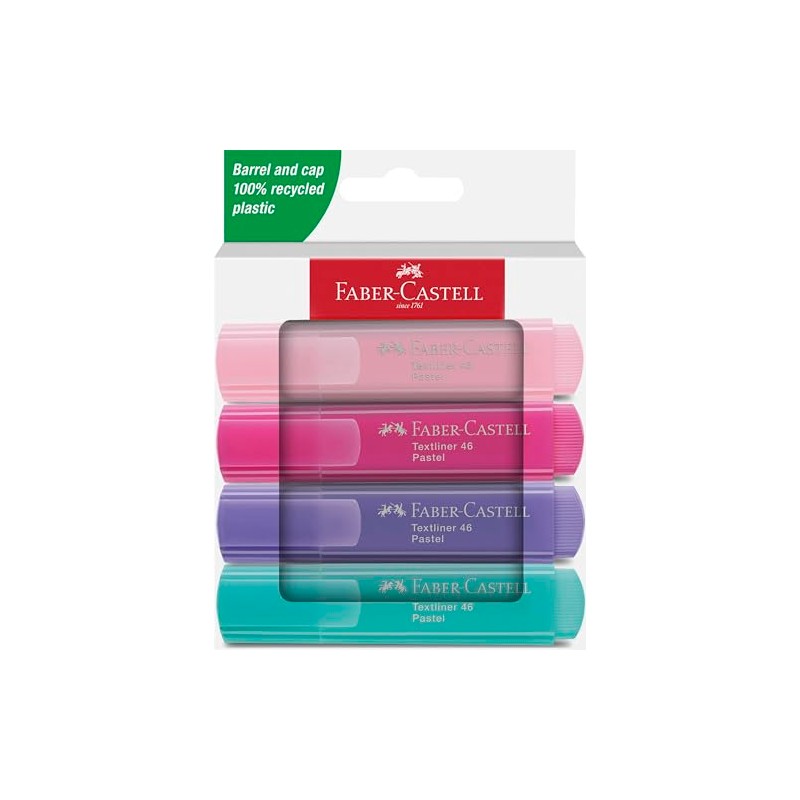 Faber-Castell 254654 - Pack of 4 Textliner Highlighters 1546 -