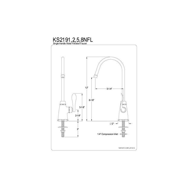KINGSTON BRASS KS2192NFL Nuwave French Cold Water Filtration Faucet, Polished