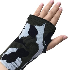 CHROME CRANE TB023 Men's One-Handed Gloves, Fingerless, Training Supporter, Camouflage, Left and Right Side Protection (01. Black)