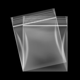 100 Plastic Bags Grip Seal CHOOSE YOUR SIZE Zip Lock Food Safe Storage Clear Sandwich Heavy Duty Poly Pouches Resealable Self Seal Strong Polythene Large Small (191mm x 191mm)