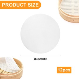 12 Stück Silikon Dämpfer Matte Antihaft Runde Steamer Pad, Wiederverwendbare Dumplings Matte, Runde Silikon-Dampfmatte, Dampfgarer Netz, für Brötchen, Knödeln, Gebäck, Obsttrocknung