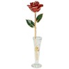 Red 24k Gold Rose with Crystal Vase - Real Rose