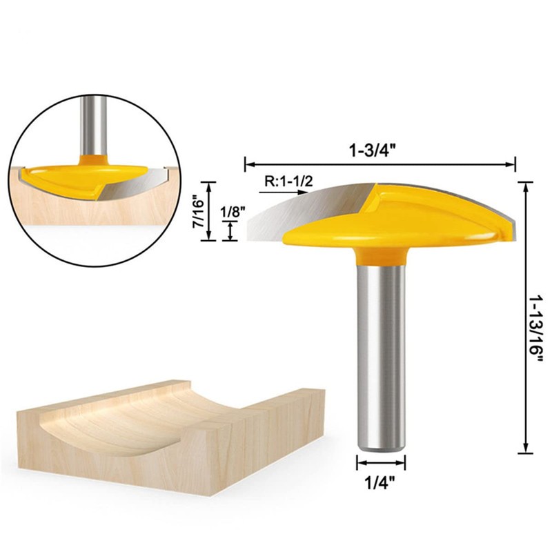 Profession 1/4 Inch Shank Horizontal Crown Router Bit for Woodworking