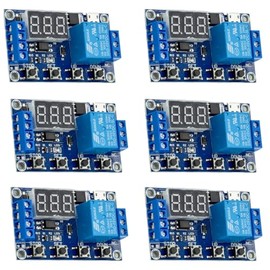 6Pcs DC6-30V Programmable Timer Relay Module with LCD Display Delay Cycle Timer Control Micro USB Powered Smart Home Controller for Automation Systems
