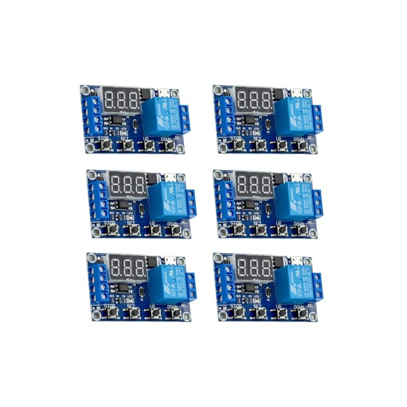 6Pcs DC6-30V Programmable Timer Relay Module with LCD Display Delay