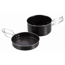 Captain Stag UY-7104 Cooker, Pot, Aluminum, Mounted Cooker, 5.5 inches (14 cm), Full Capacity 3.4 fl oz (1.1 L), Storage Bag, Made in Tsubame Sanjo, Black