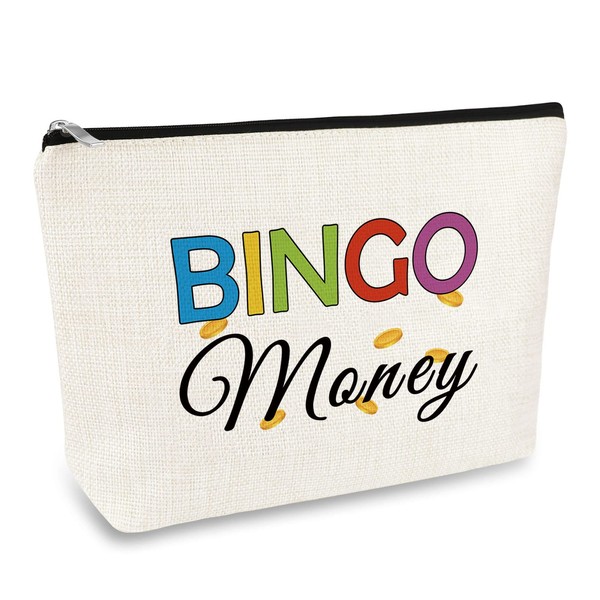 Bingo Lover Game Gift Makeup Bag for Women Bingo Gambler Gifts Bingo Money Cosmetic Bag Casino Gambling Bingo Gifts Birthday for Friends Bingo Player Bingo Lover Lucky Bingo Gifts
