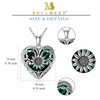 SOULMEET Heart Malachite Sunflower Locket Necklace That Holds 1 Picture