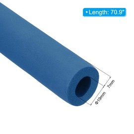 PATIKIL 5.9Ft Long 3/4" (19mm) ID Pipe Insulation, 1 Pcs 7mm Thickness Rubber Foam Winter Freeze Protection Tube Fire Retardant for Water, Air Conditioning, Industrial Pipes, Blue