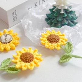Women's Wool Yarn Brooch with Lapel Pin, Shape: Sunflower, Rose, Tuple, Crochet Flower, 10 x 5 cm, Metal, No Gemstone, Metal wool yarn, No Gemstone