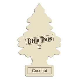 LITTLE TREES Car Air Freshener | Hanging Paper Tree for Home or Car | Coconut | 24 Pack