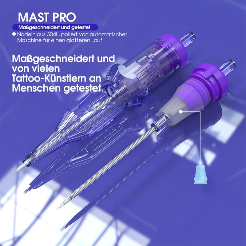 Mast Pro Tattoo Needles Set, 50 Pieces, Various Sizes, Round