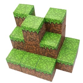 24 Pcs Pixel Paper Boxes, Video Game Party Decorations Supplies, Gaming Thematic Pixelated Favor Box - 3.5 x 3.5 Inch