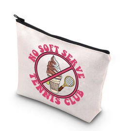 WCGXKO Tennis Gift Tennis Club Gift Tennis Merchandise No Soft Serve Tennis Club Zipper Pouch Makeup Bag (TENNIS CLUB)