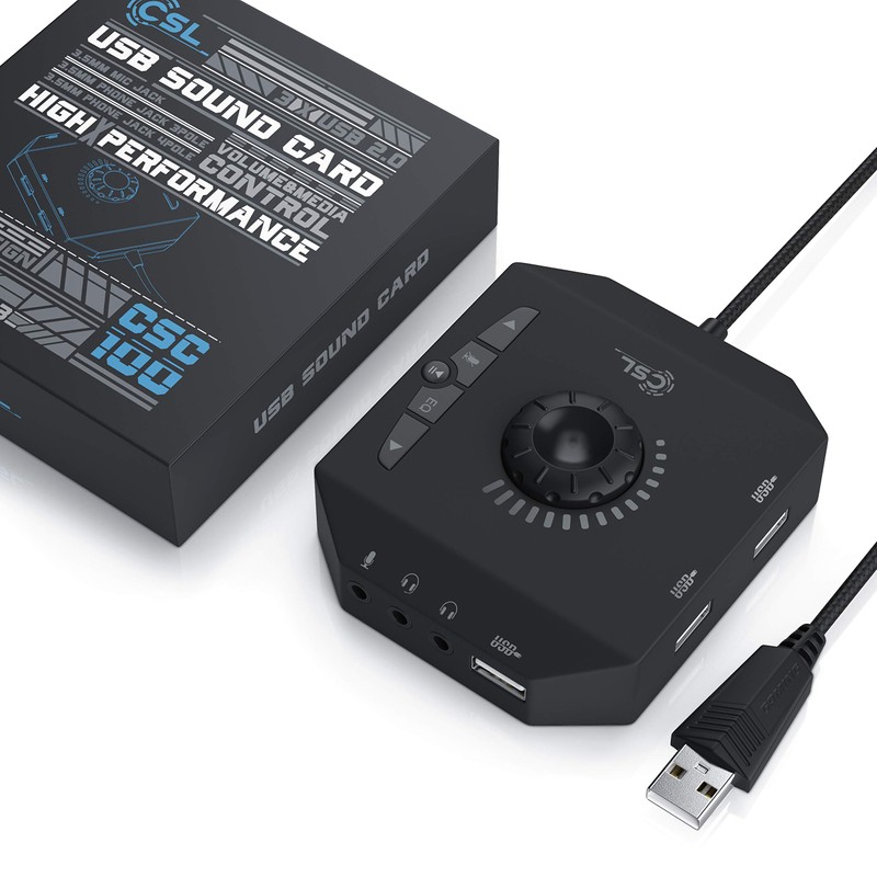 CSL - USB Sound Card External - Sound Card with