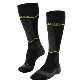FALKE SK Energizing Wool M Kh lana filo funzionale con compressione 1 paio, Calzini da sci Uomo, Nero Black-Lightning 3171 - Circonferenza polpaccio W3, 39-42 W3