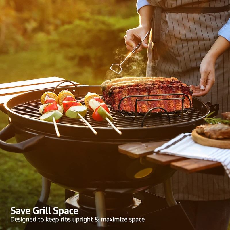 Sorbus® Non-Stick Rib Rack - Porcelain Coated Steel Roasting Stand