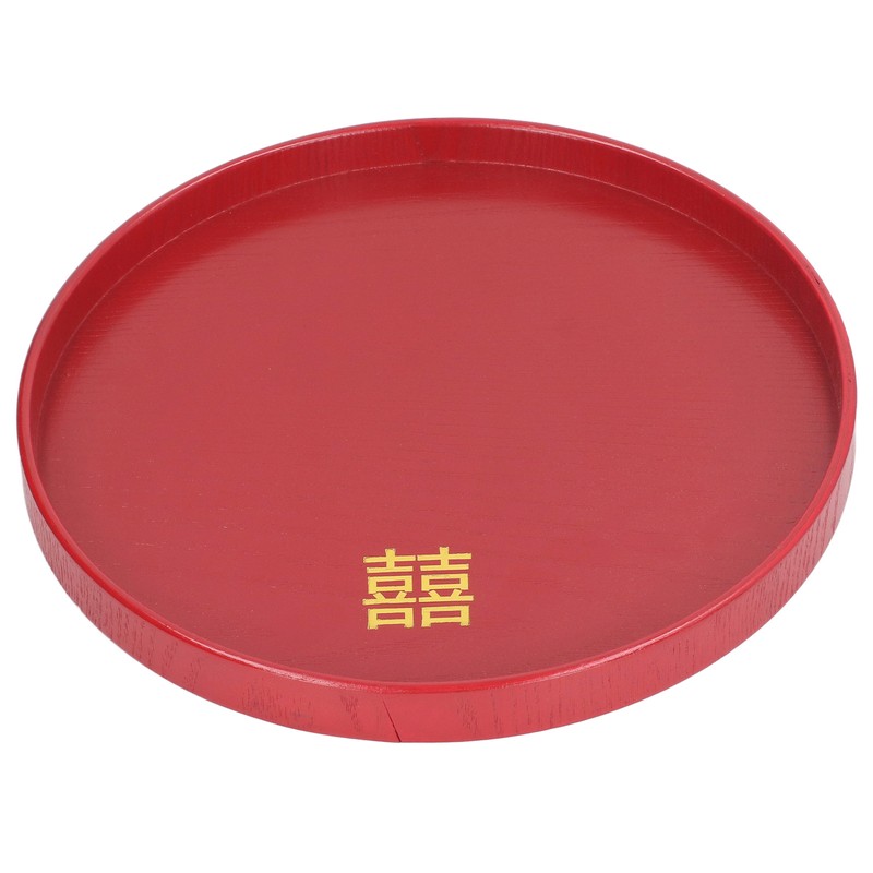 Wood Serving Tray Decorative Serving Platter Snack Fruit Plate for