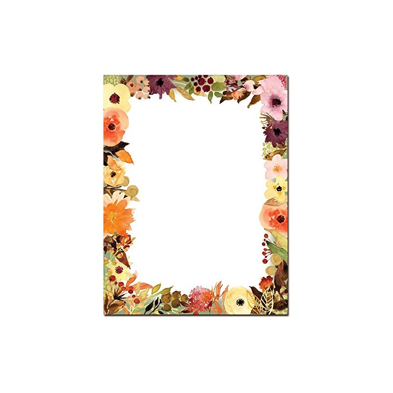 Fall Floral Letterhead Laser & Inkjet Printer Paper, 25 pack