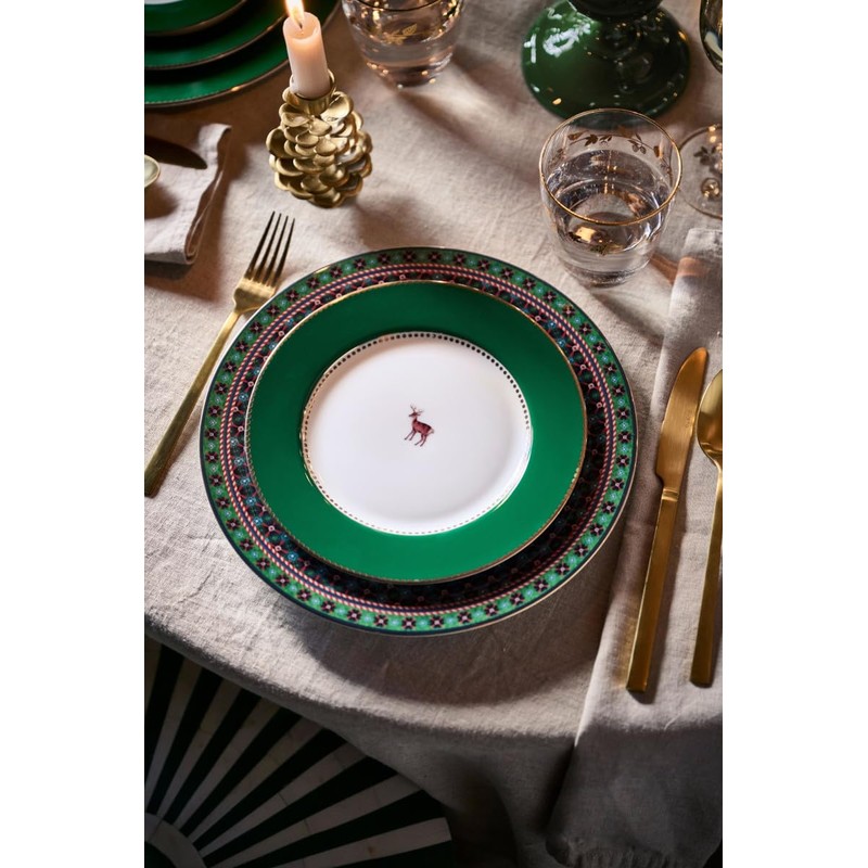 Pip Studio Love Birds Breakfast Plate Dark Green 21 cm