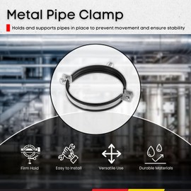 Steinberg14 - Ducting Clamp 125mm / 5" - Galvanized Steel Pipe Clamp with Rubber Sealing - Metal Ventilation Ducting Holder 1 pcs