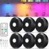 WILLED Under Cabinet Lighting Wireless,RGB Rechargeable Puck Lights with Remote