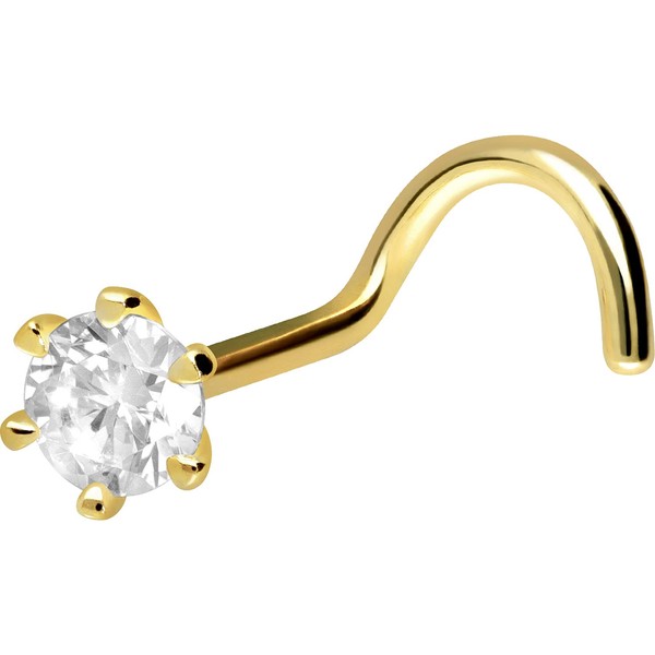 Piercingline® 18 K Real Gold Crystal Flower Nose Stud